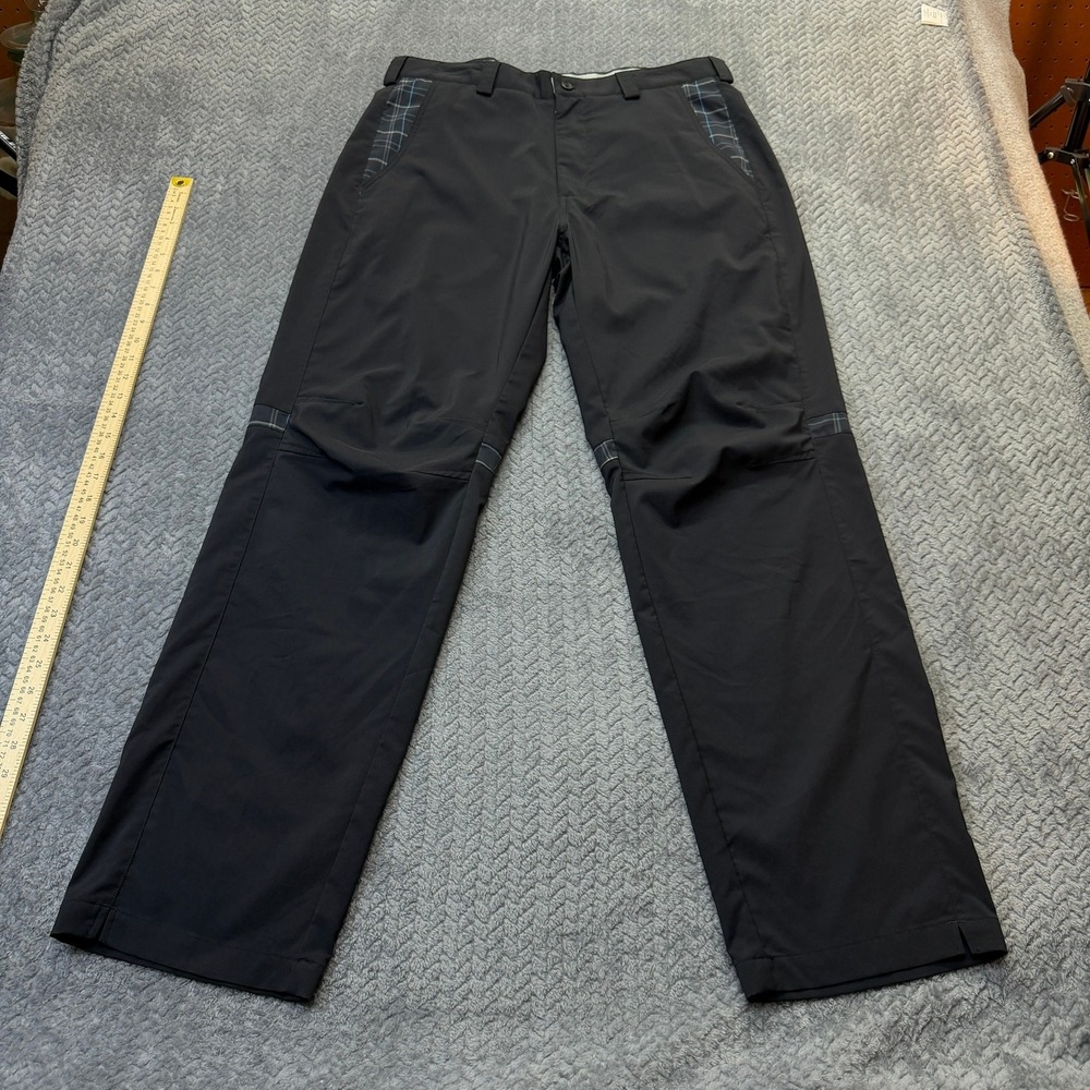 OGIO Golf Pants Mens 34x30 Black Plaid Accent Performance‎ Stretch Trousers